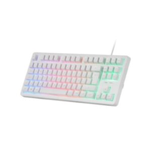 TECLADO H-MECH GAMING MARS GAMING MK023 FRANCES COLOR BLANCO TAMAÑO COMPACTO TKL ILUMINACION RGB