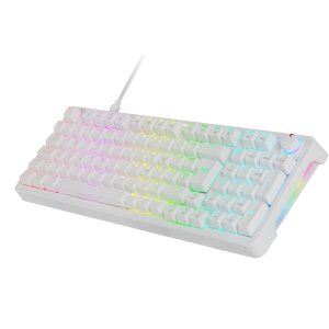 TECLADO MARS GAMING MKPROBES MECANICO RGB SNK AZUL NEGRO RUEDA DE CONTROL COLOR BLANCO