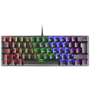 TECLADO MECANICO ULTRA COMPACTO MARS GAMING MK60 ITALIANO BLACK SWITCH MARRON PR DE 100Hz ANTI-GHOSTING AVANZADO ILUMINACION RGB
