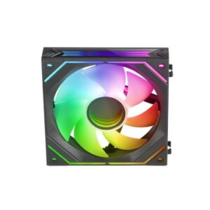 VENTILADOR INTERNO ARG DINAMICO MARS GAMING MF-LINKFINITY BLACK MODULARES PWM 120mm 360º VENTILADOR Y MARCO ILUMINADO ARGB